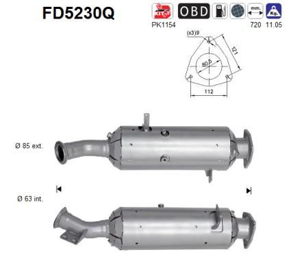 Filtr sadzy / filtr cząstek stałych, układ wydechowy AS FD5230Q