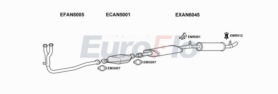 Układ wydechowy EUROFLO ANMIN132029A00