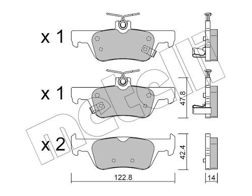 set placute frana,frana disc METELLI 22-1364-0