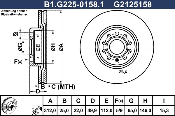 Tarcza hamulcowa GALFER B1.G225-0158.1