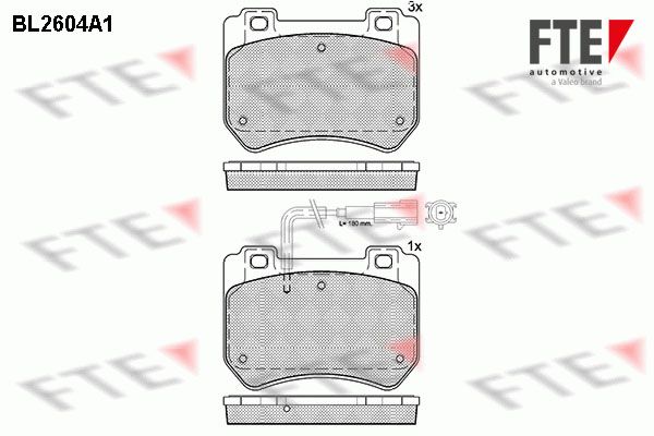 Zestaw klocków hamulcowych, hamulce tarczowe FTE 9010854