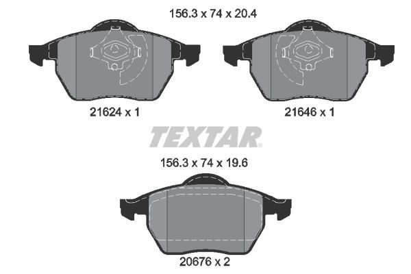 Sada brzdových platničiek kotúčovej brzdy TEXTAR 2162402
