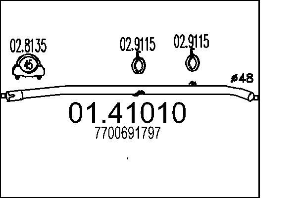 Rura wydechowa MTS 01.41010