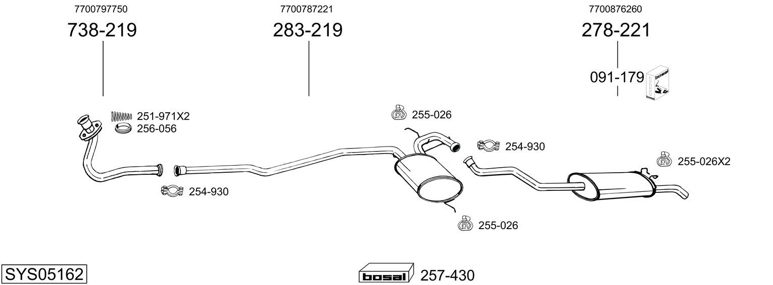 Układ wydechowy BOSAL SYS05162