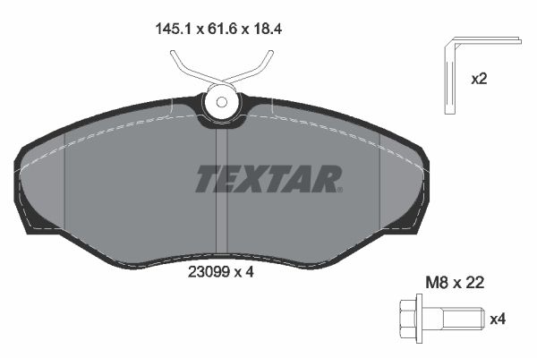Sada brzdových platničiek kotúčovej brzdy TEXTAR 2309902