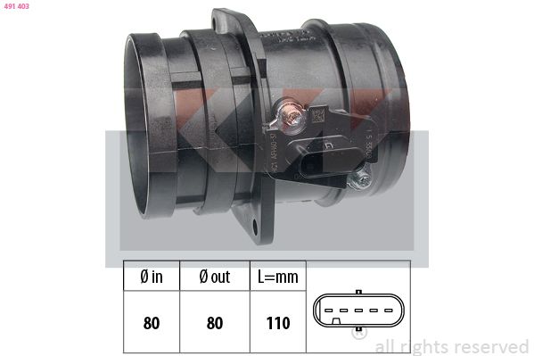 Przepływomierz masowy powietrza KW 491 403