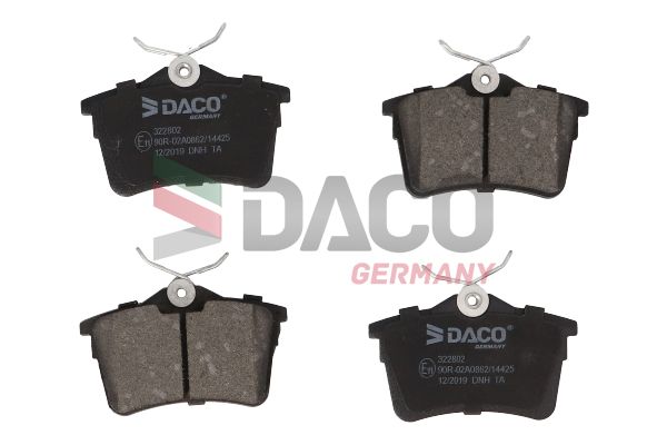 Zestaw klocków hamulcowych, hamulce tarczowe DACO GERMANY 322802