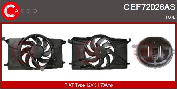 Levně Elektromotor, větrák chladiče CASCO CEF72026AS