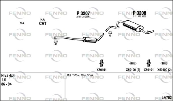 Układ wydechowy FENNO LA702