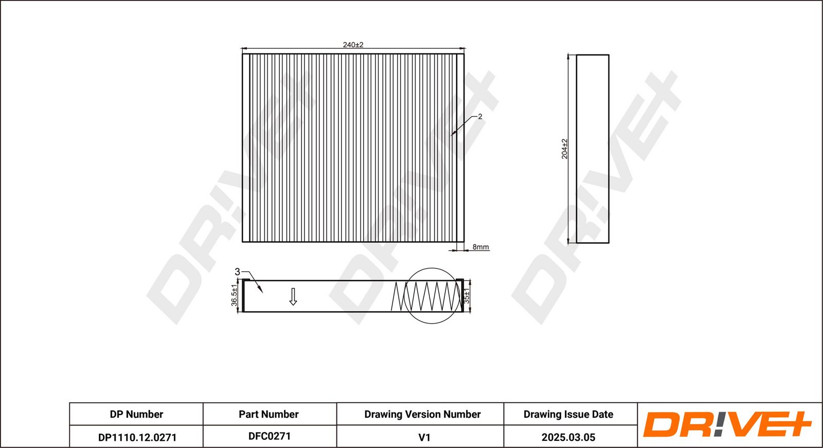 Filtru, aer habitaclu Dr!ve+ DP1110.12.0271