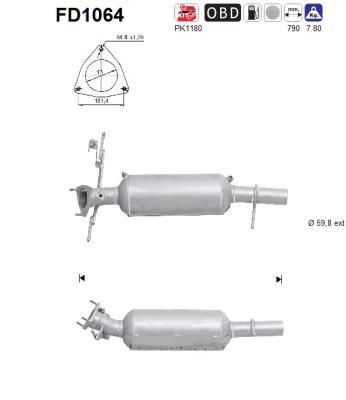 Filtr sadzy / filtr cząstek stałych, układ wydechowy AS FD1064