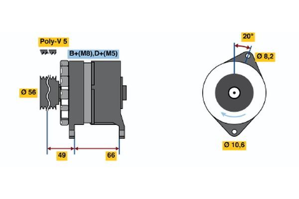 Alternator BOSCH 0 986 037 801