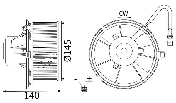 Ventilator, habitaclu MAHLE AB 472 000S