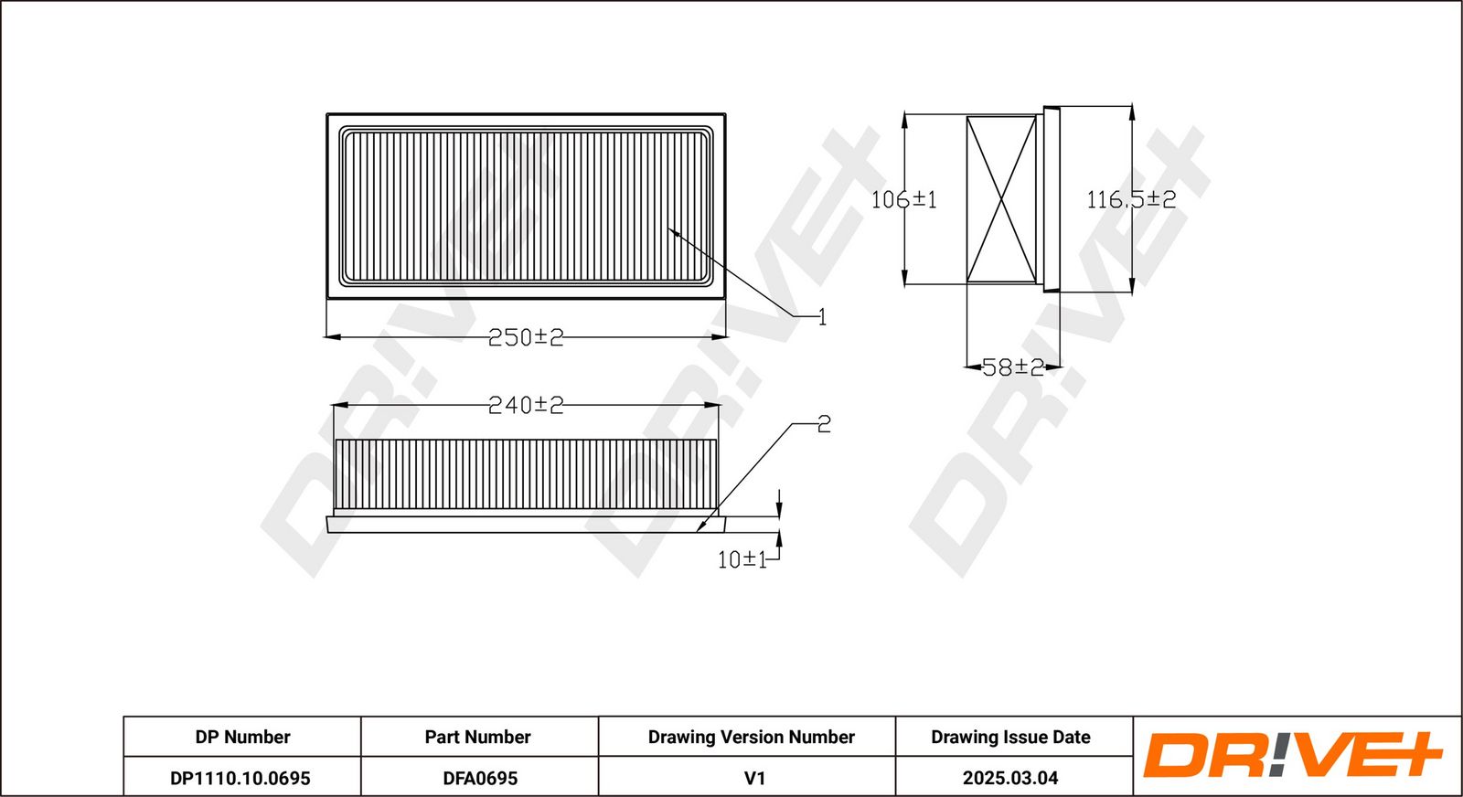 Filtru aer Dr!ve+ DP1110.10.0695