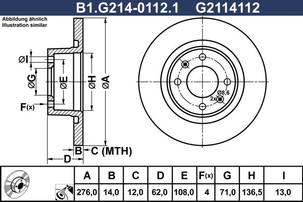 Tarcza hamulcowa GALFER B1.G214-0112.1