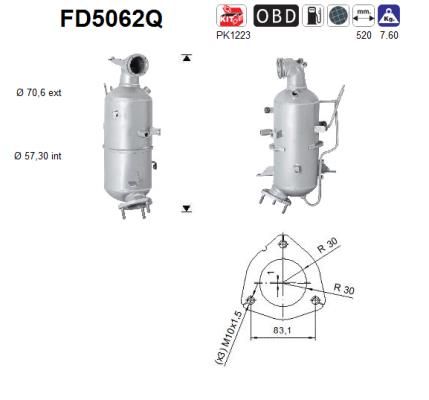 Filtr sadzy / filtr cząstek stałych, układ wydechowy AS 25184392
