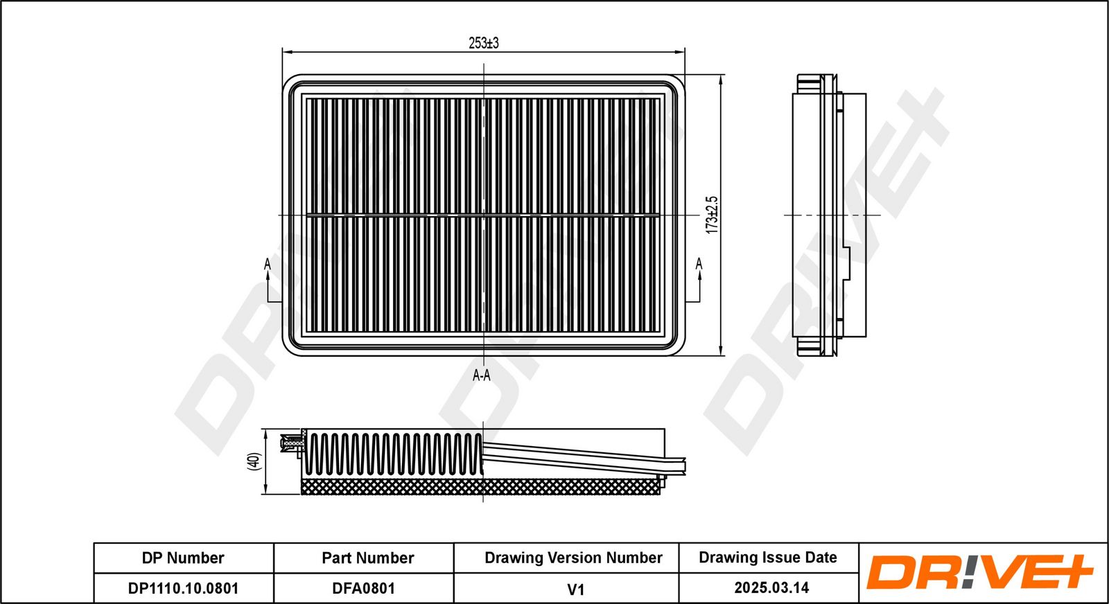 Filtru aer Dr!ve+ DP1110.10.0801