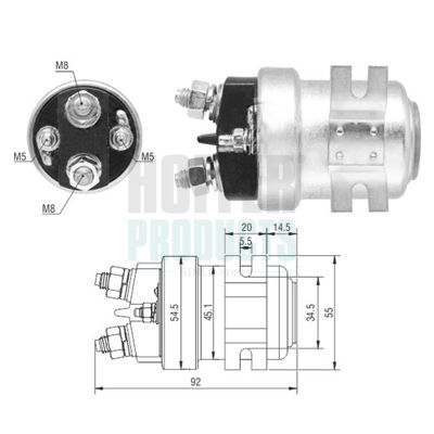Solenoid, electromotor HOFFER 46314
