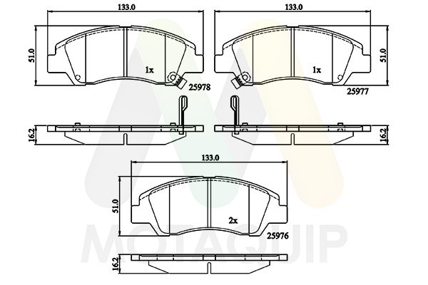 set placute frana,frana disc MOTAQUIP LVXL1812