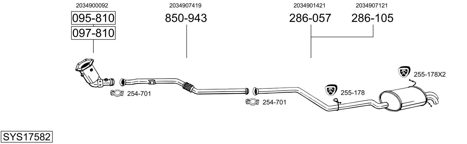 Układ wydechowy BOSAL SYS17582