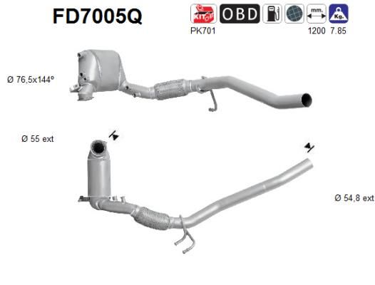 Filtr sadzy / filtr cząstek stałych, układ wydechowy AS FD7005Q