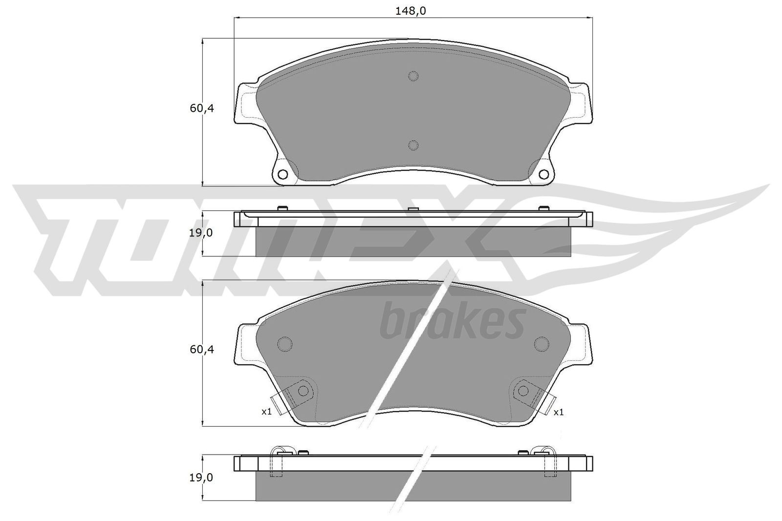 Bremsekloss sett TOMEX Brakes TX 16-50