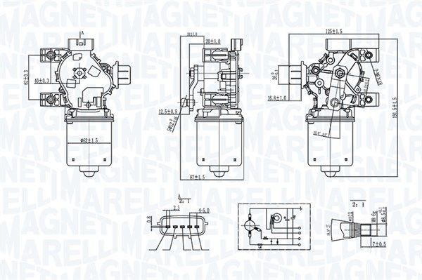 Silnik wycieraczek MAGNETI MARELLI 064072800010