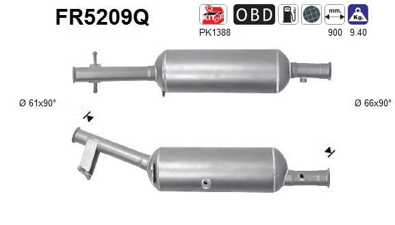 Filtr sadzy / filtr cząstek stałych, układ wydechowy AS FR5209Q