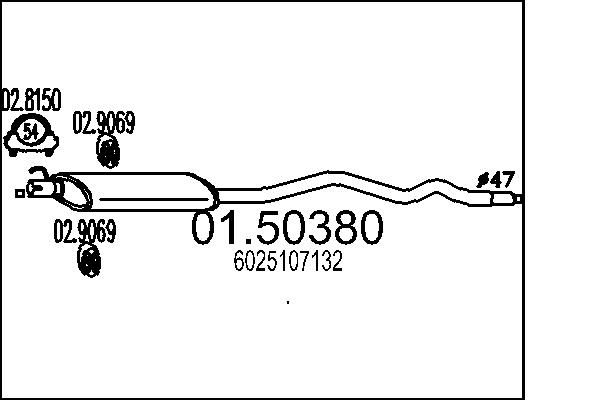 Tłumik środkowy MTS 01.50380