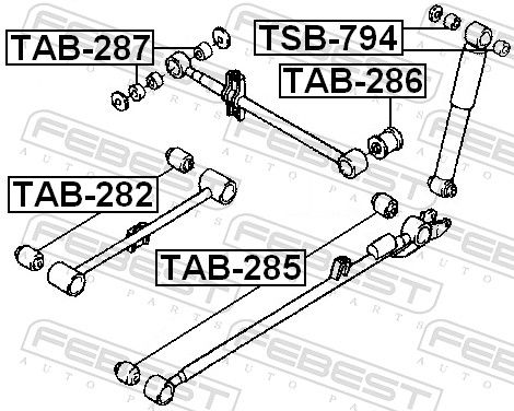 Levně Uložení, řídicí mechanismus FEBEST TAB-282