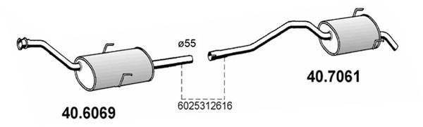 Tłumik środkowy ASSO 40.6069