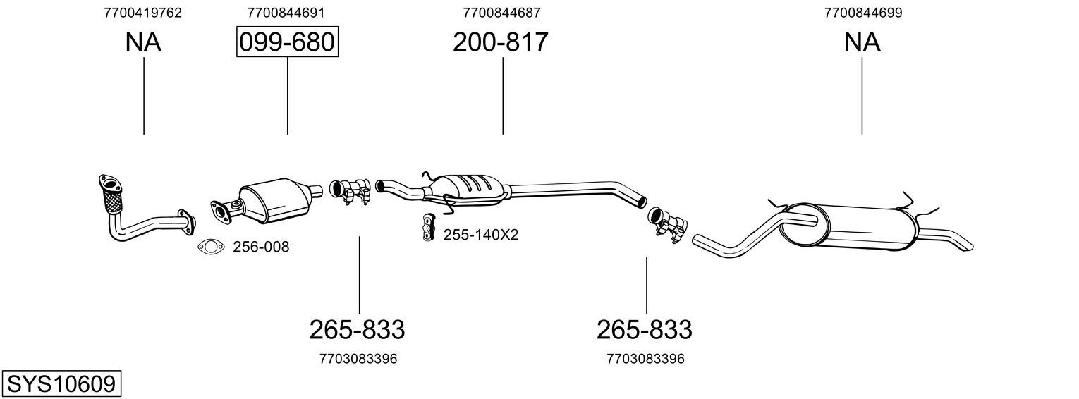 Układ wydechowy BOSAL SYS10609