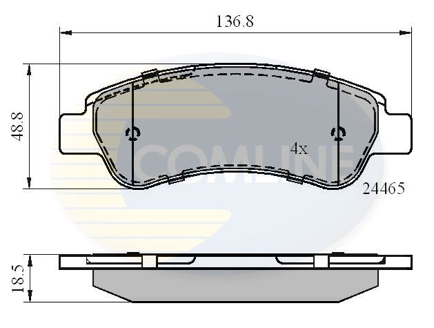 Zestaw klocków hamulcowych, hamulce tarczowe COMLINE CBP01604