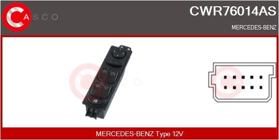 Spínač, zvedací zařízení oken CASCO CWR76014AS