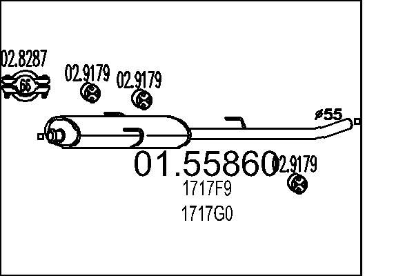 Tłumik środkowy MTS 01.55860