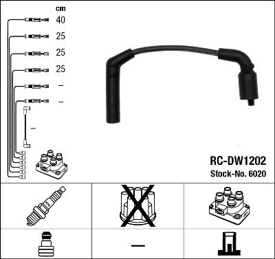 Sada kabelů pro zapalování NGK RC-DW1202