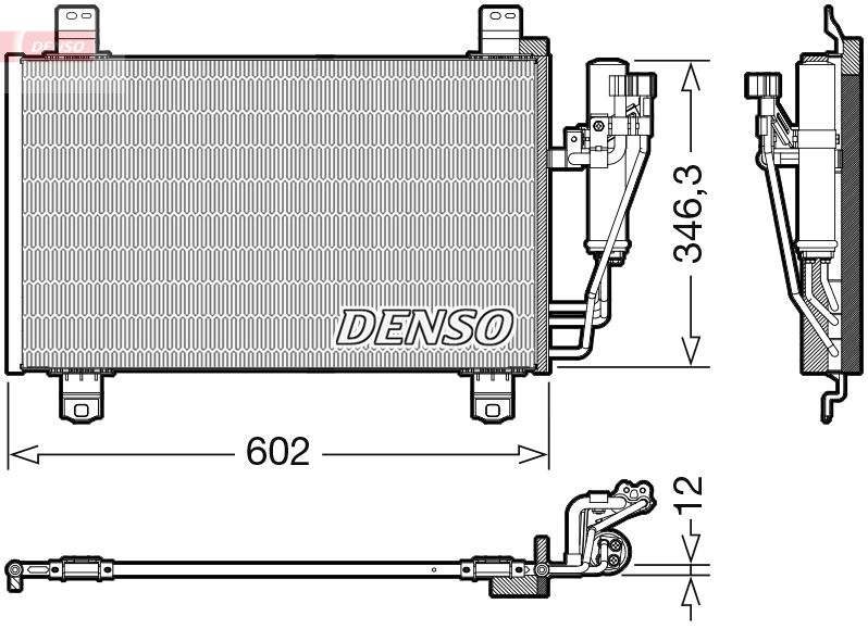 Kondenzátor, klimatizace DENSO DCN44017