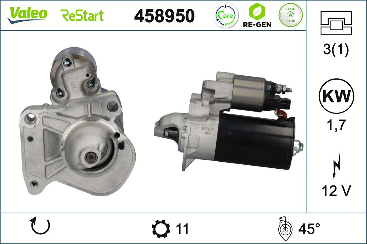 starter VALEO RE-GEN REMANUFACTURED STOP&START 458950