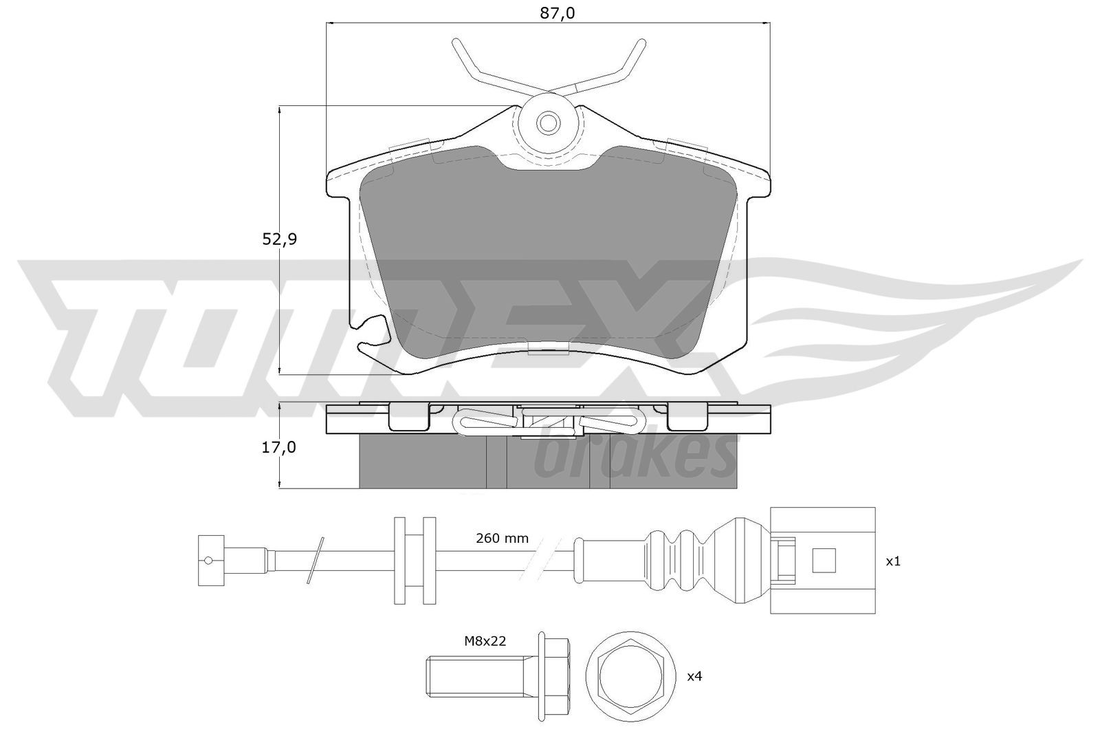 Levně Sada brzdových destiček, kotoučová brzda TOMEX Brakes 16-15