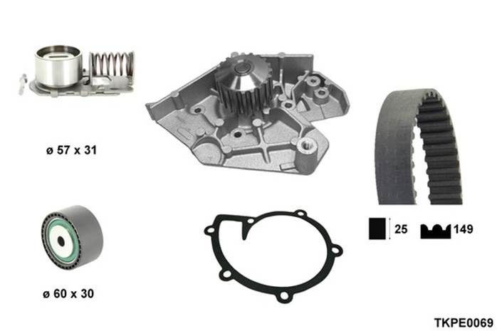 Pompe à eau + kit de courroie crantée