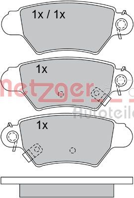 set placute frana,frana disc METZGER 1170042