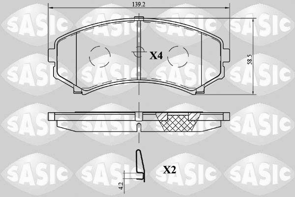 Zestaw klocków hamulcowych, hamulce tarczowe SASIC 6216138