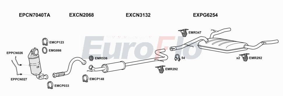 Układ wydechowy EUROFLO PG2008121020