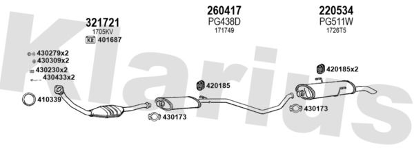 Układ wydechowy KLARIUS 630854E