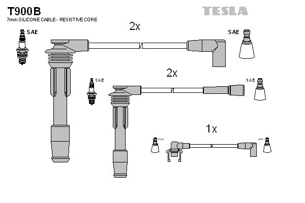 Zestaw przewodów zapłonowych TESLA T900B