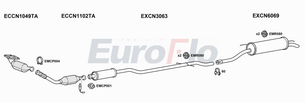 Układ wydechowy EUROFLO CNC5203004D