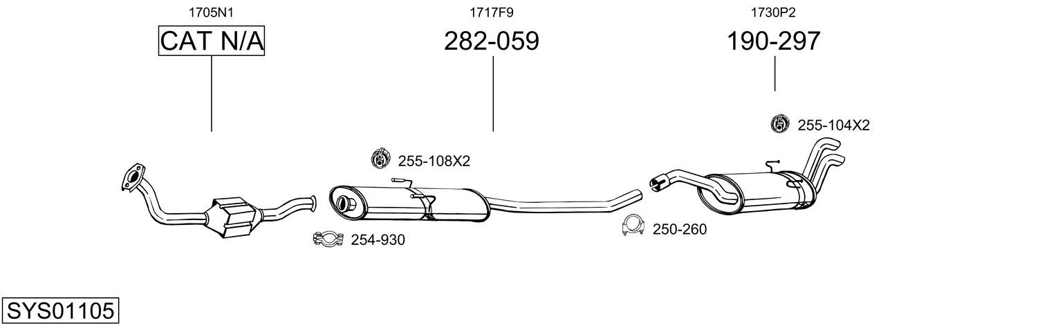 Układ wydechowy BOSAL SYS01105