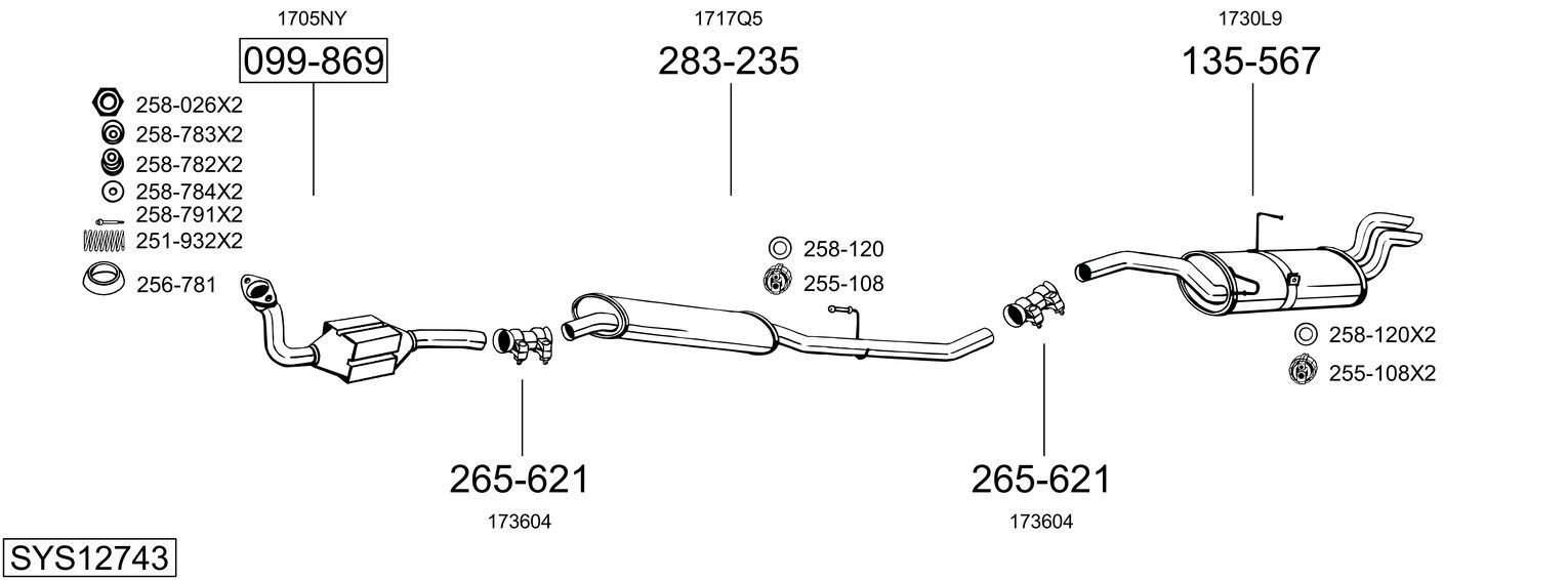 Układ wydechowy BOSAL SYS12743