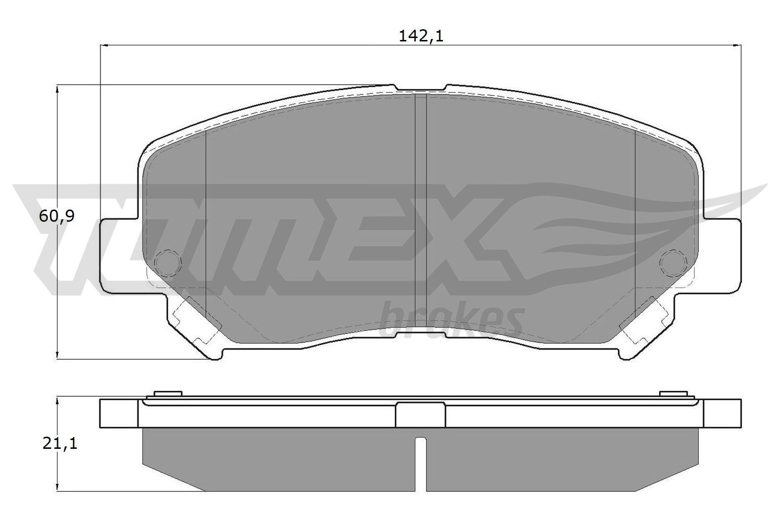 Sada brzdových destiček, kotoučová brzda TOMEX Brakes 17-251