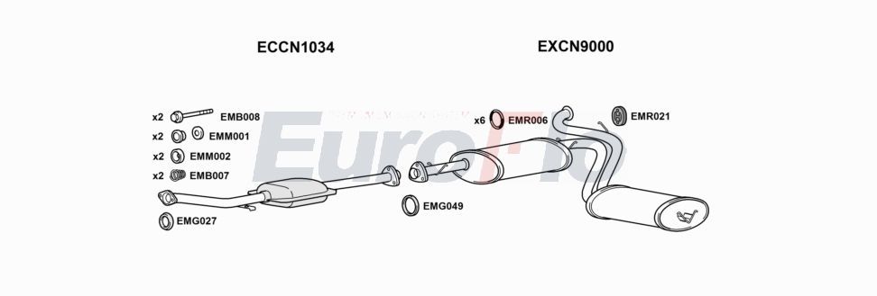 Układ wydechowy EUROFLO CNREL25D7004B